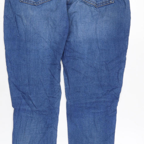 Marks and Spencer Womens Blue Cotton Blend Skinny Jeans Size 12 L27 in Regular Zip
