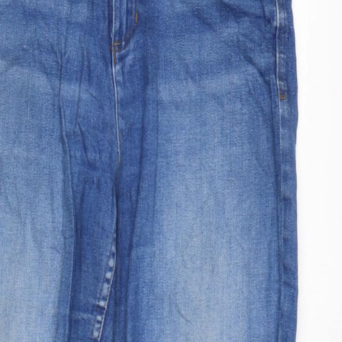 Marks and Spencer Womens Blue Cotton Blend Skinny Jeans Size 12 L27 in Regular Zip