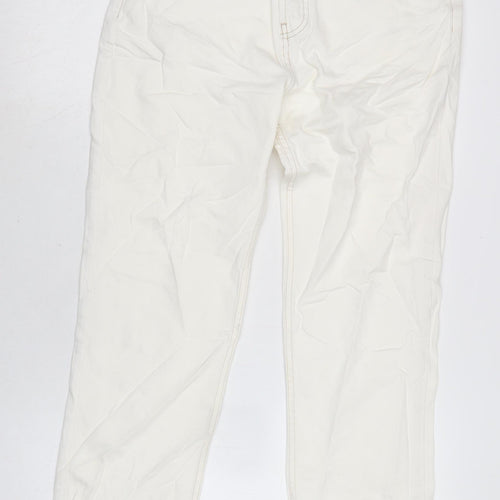 ASOS Womens Ivory Cotton Straight Jeans Size 10 L29 in Regular Button
