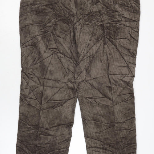 Marks and Spencer Mens Brown Cotton Sweatpants Trousers Size 40 in L29 in Regular Zip