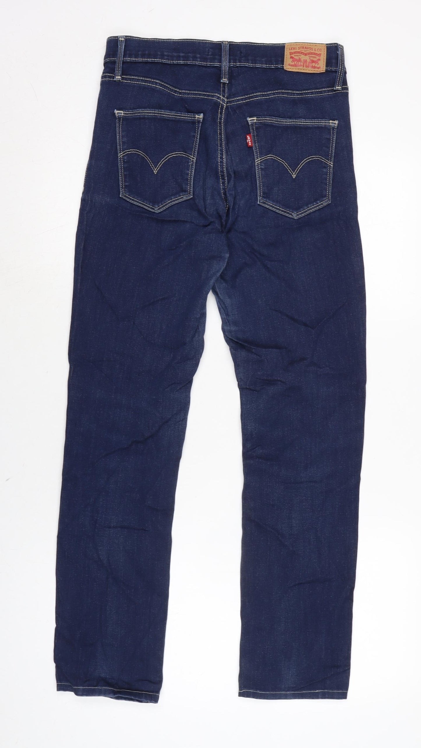 Levis Womens Blue Cotton Blend Straight Jeans Size 10 L28 in Regular Zip