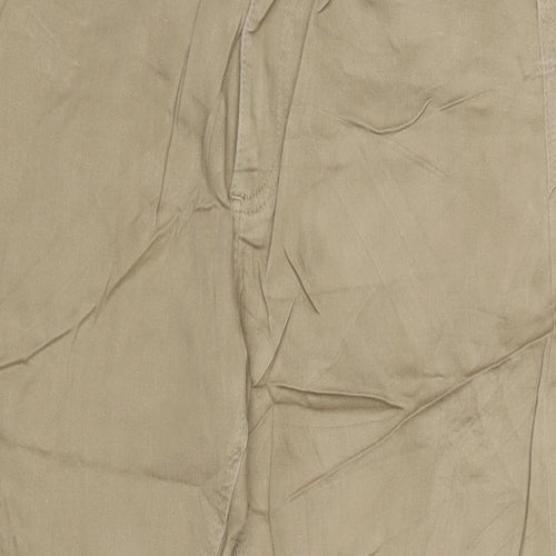 Marks and Spencer Womens Brown Cotton Blend Straight Jeans Size 32 in L29 in Slim Zip