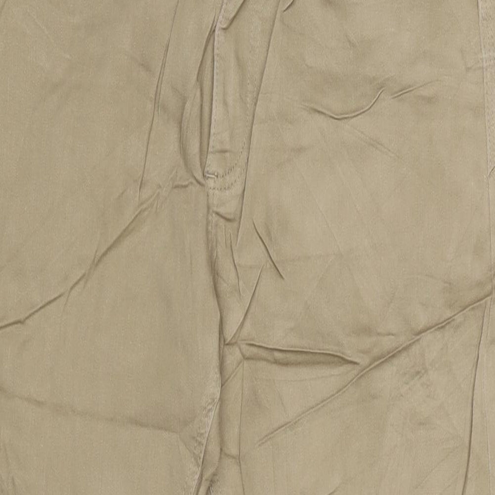Marks and Spencer Womens Brown Cotton Blend Straight Jeans Size 32 in L29 in Slim Zip