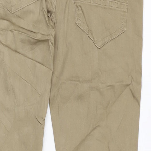 Marks and Spencer Womens Brown Cotton Blend Straight Jeans Size 32 in L29 in Slim Zip