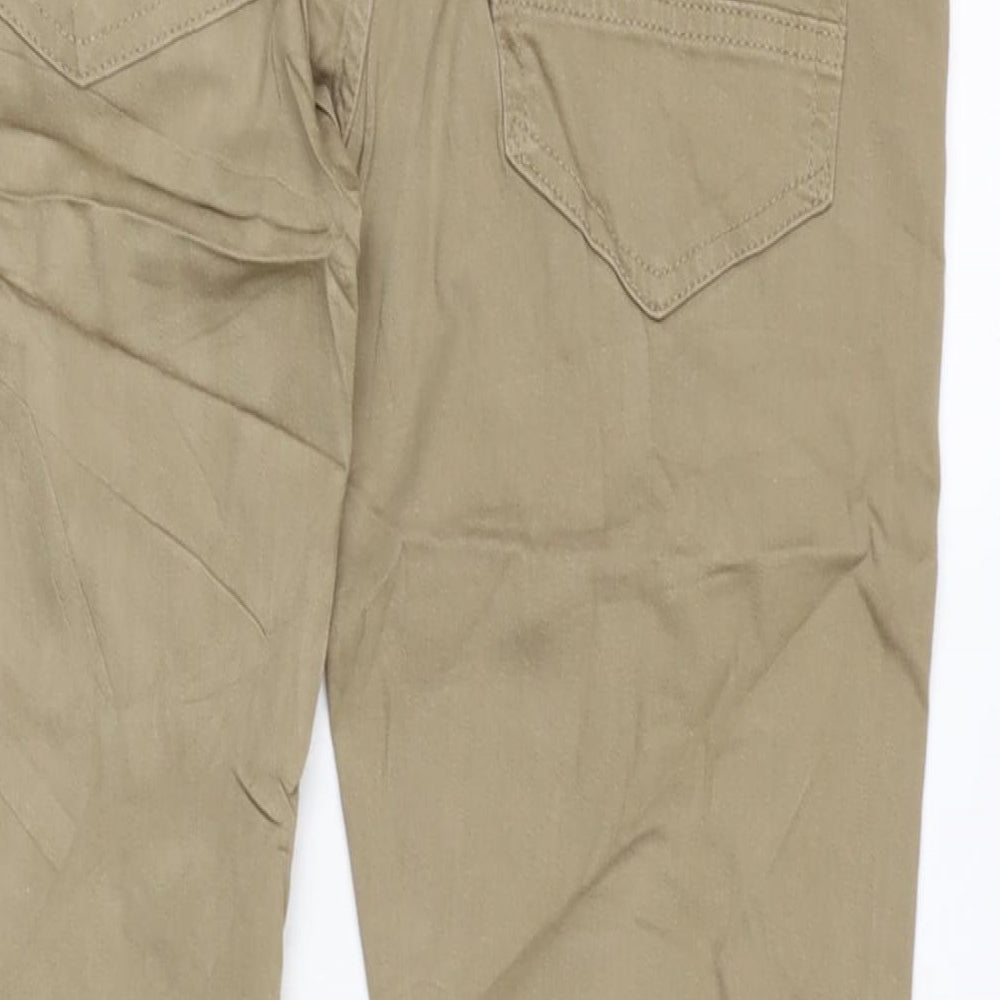 Marks and Spencer Womens Brown Cotton Blend Straight Jeans Size 32 in L29 in Slim Zip