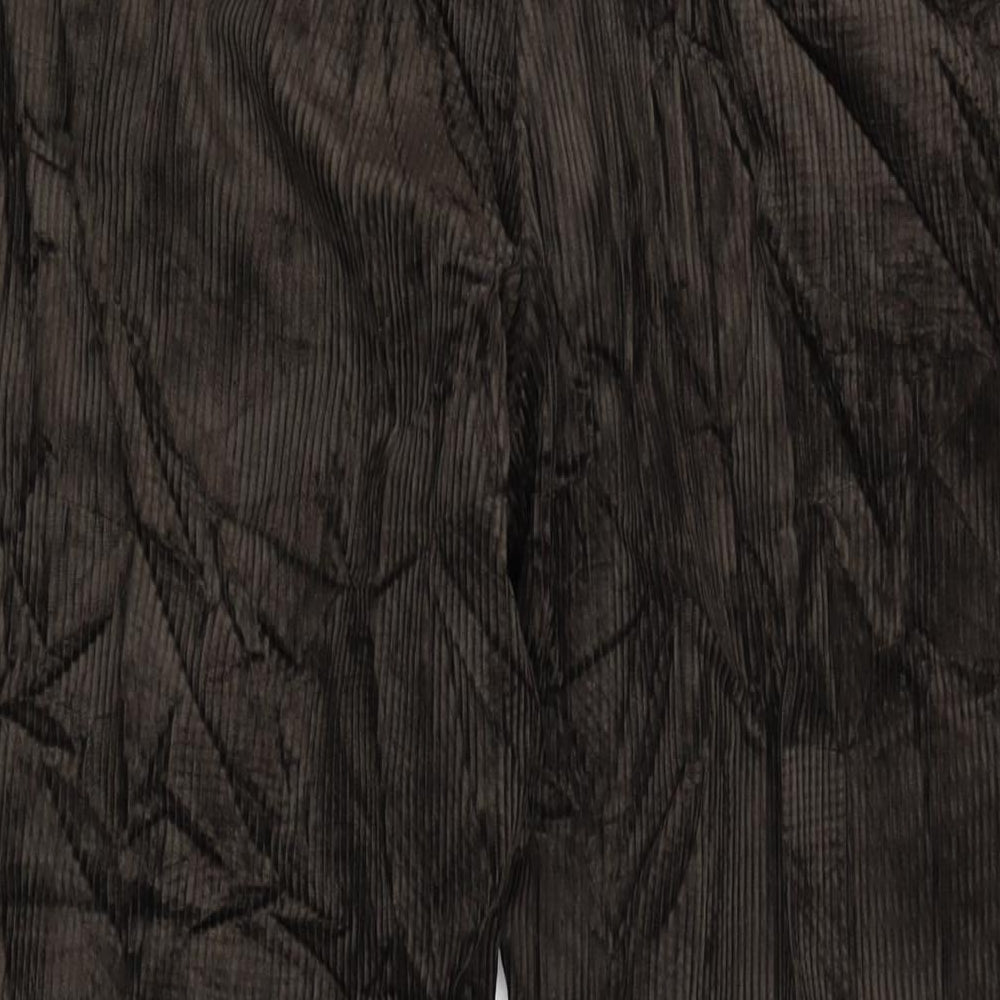 Marks and Spencer Mens Brown Cotton Trousers Size 42 in L31 in Regular Zip