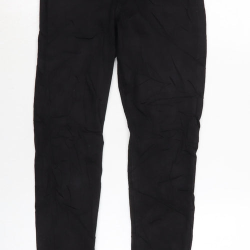 Marks and Spencer Womens Black Cotton Blend Skinny Jeans Size 6 L25.5 in Regular Zip