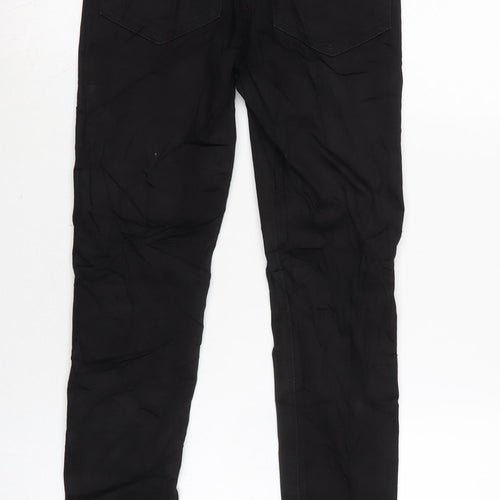 Marks and Spencer Womens Black Cotton Blend Skinny Jeans Size 6 L25.5 in Regular Zip