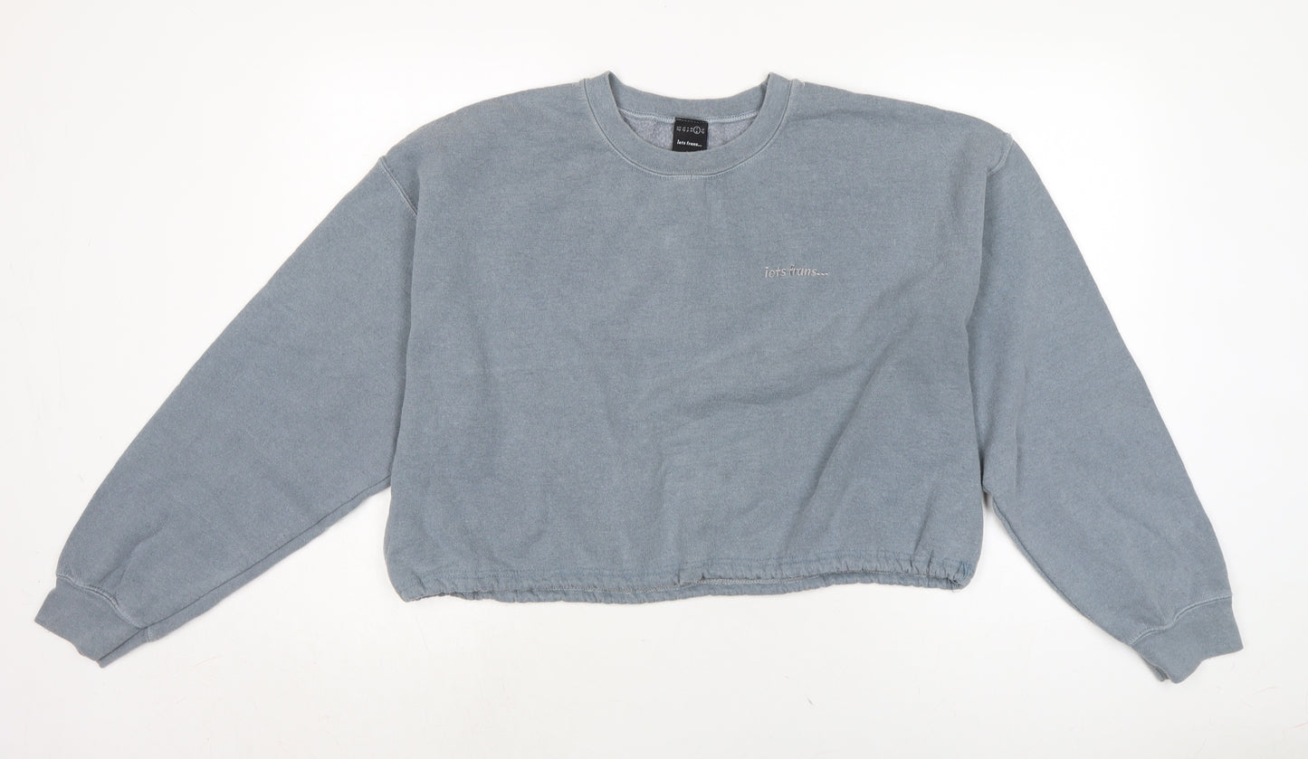 iets frans Womens Grey Cotton Pullover Sweatshirt Size L