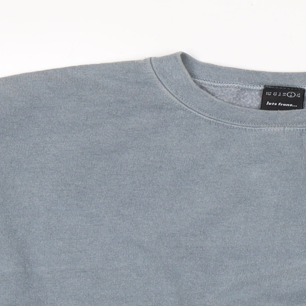 iets frans Womens Grey Cotton Pullover Sweatshirt Size L