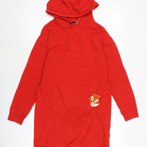 BPC Girls Red Cotton Jumper Dress Size XL Crew Neck