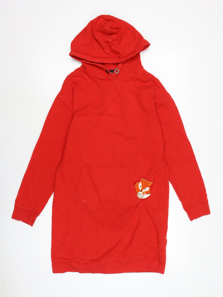 BPC Girls Red Cotton Jumper Dress Size XL Crew Neck