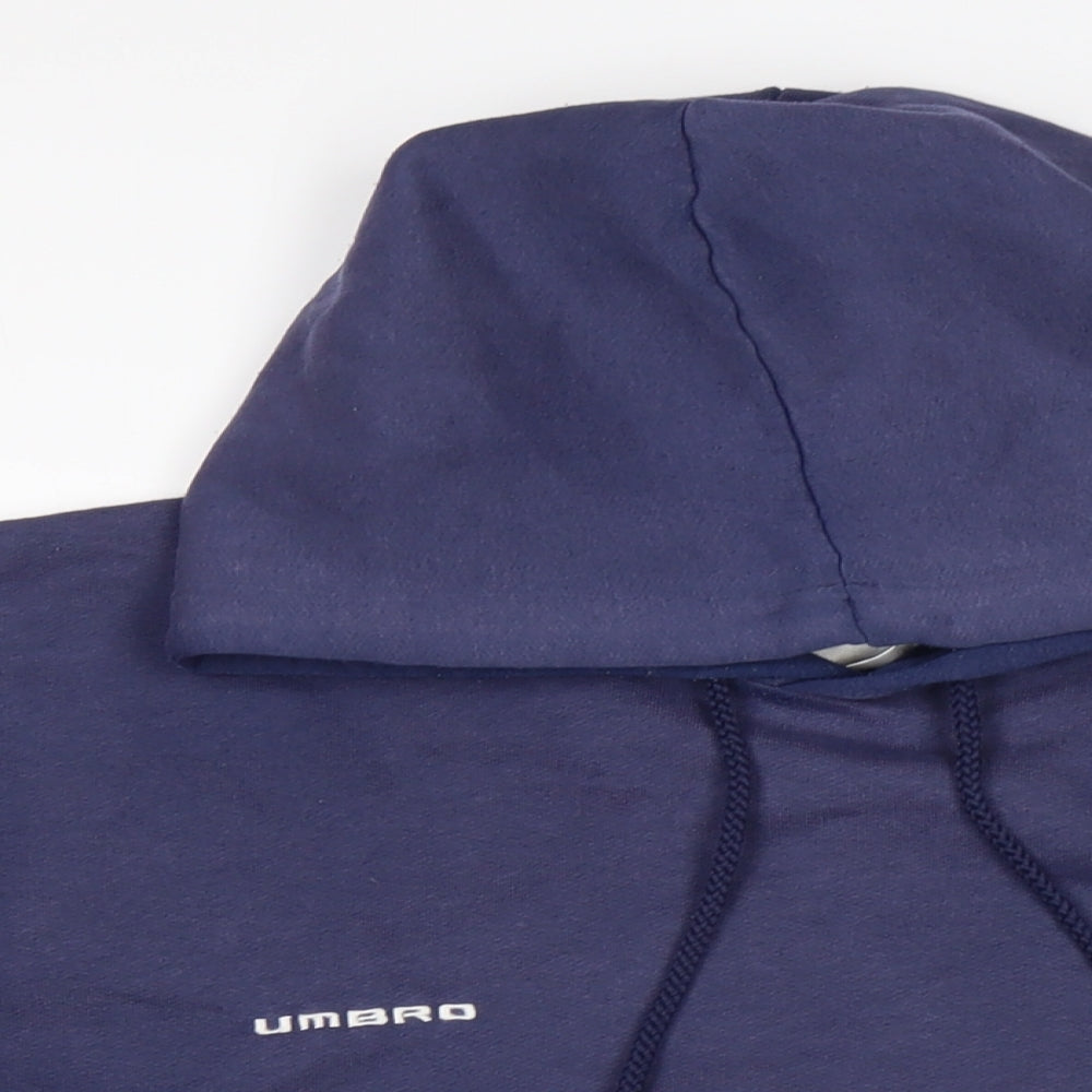 Umbro Mens Blue Cotton Pullover Hoodie Size L