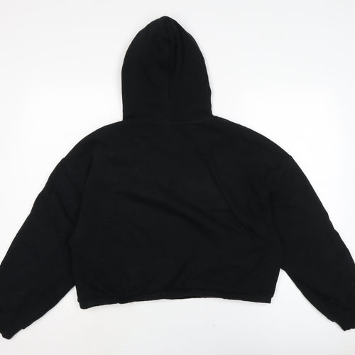 Fluid Womens Black Cotton Pullover Hoodie Size 14