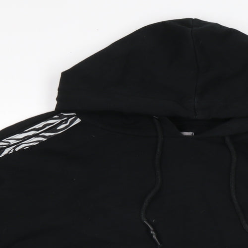 Fluid Womens Black Cotton Pullover Hoodie Size 14