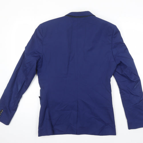 M&S Mens Blue Polyester Jacket Suit Jacket Size 38 Regular