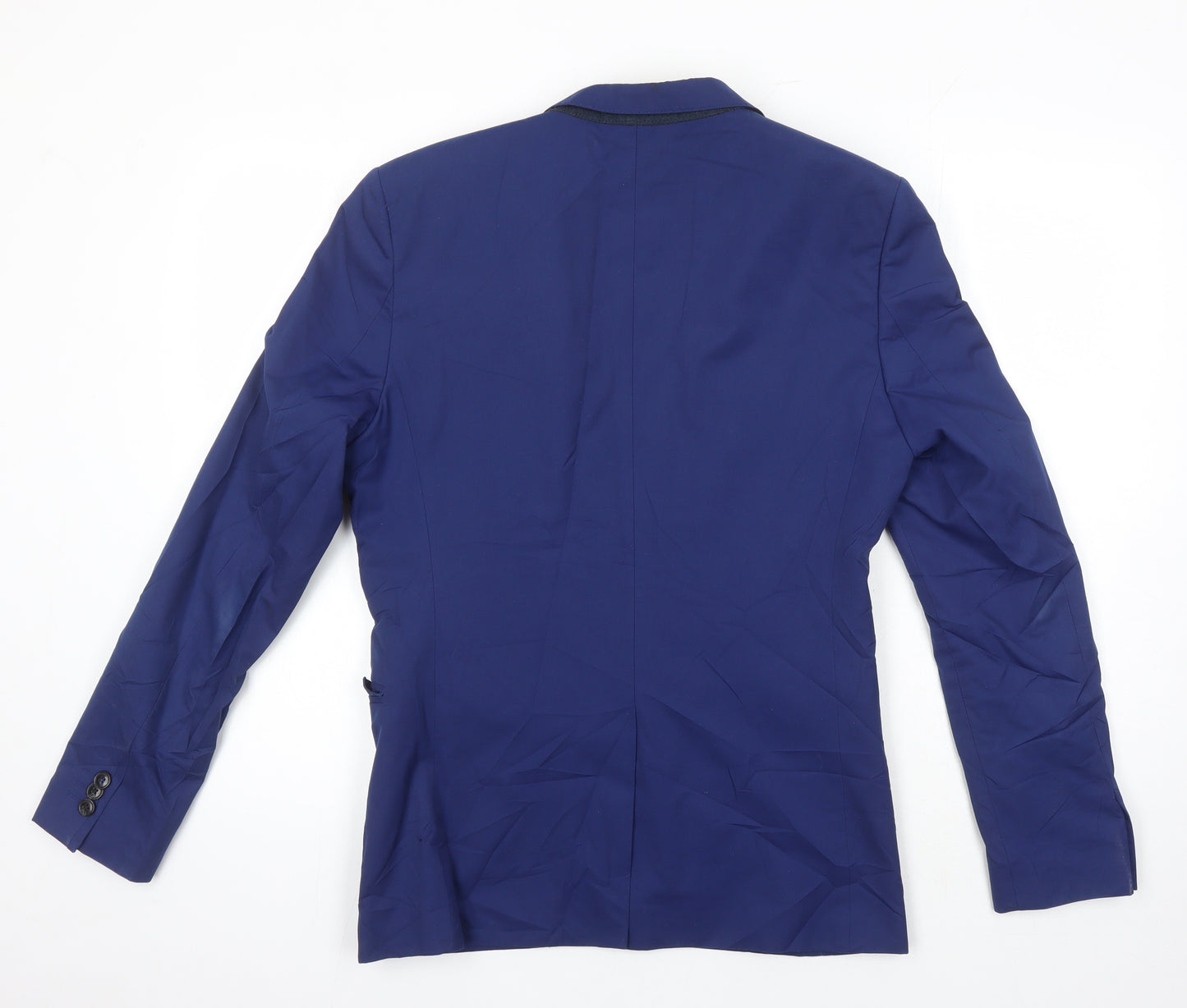M&S Mens Blue Polyester Jacket Suit Jacket Size 38 Regular