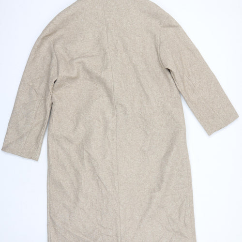 Zara Womens Beige Overcoat Coat Size S
