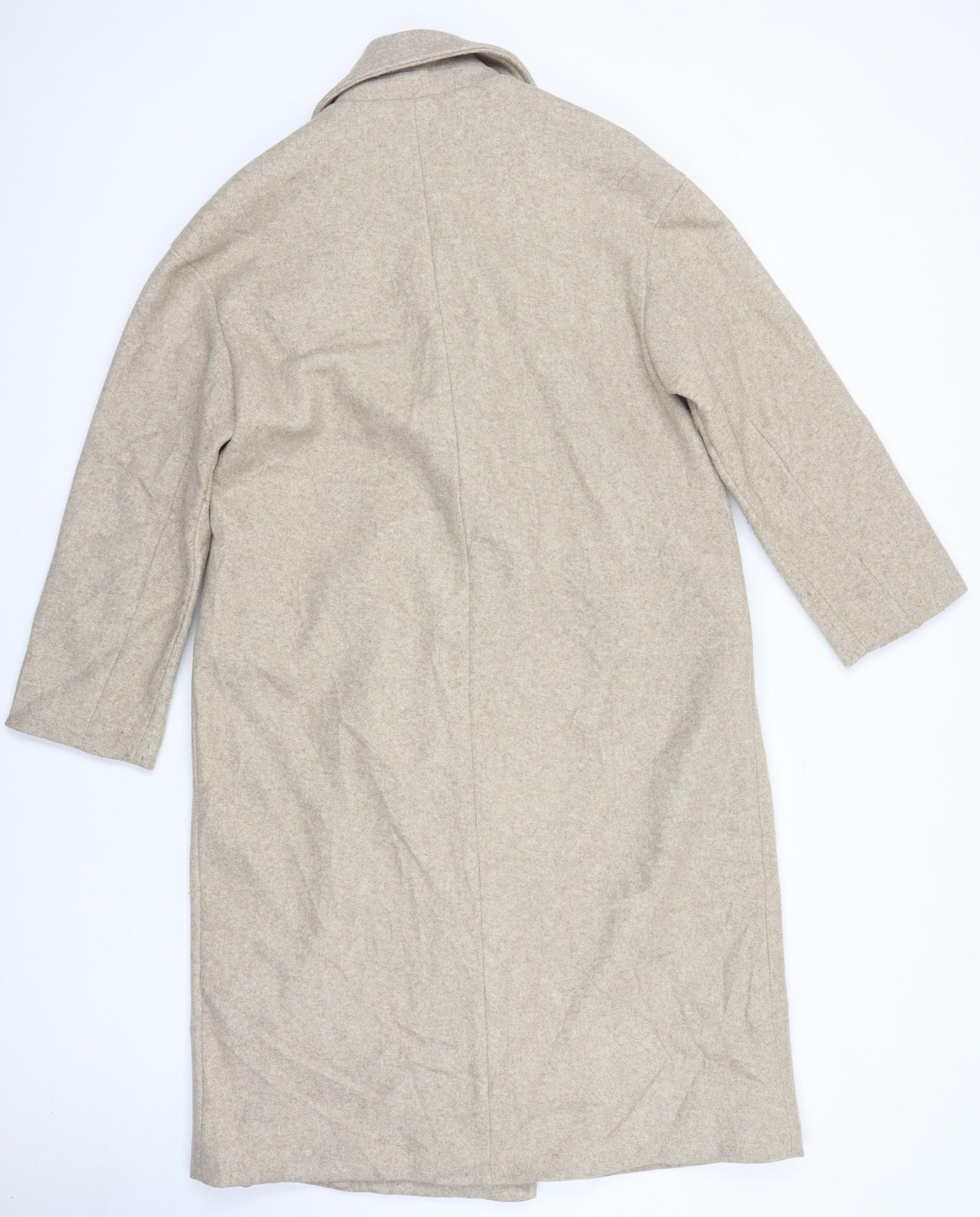 Zara Womens Beige Overcoat Coat Size S