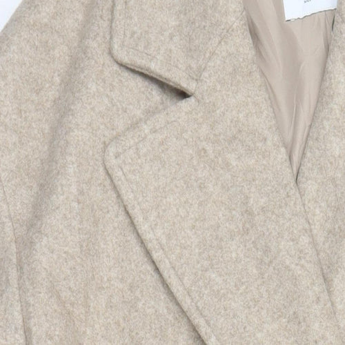 Zara Womens Beige Overcoat Coat Size S