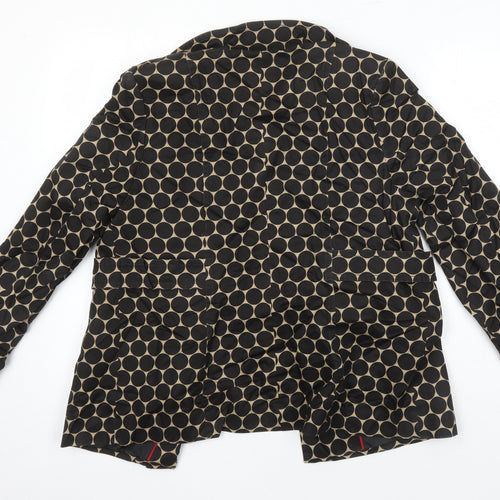 M&S Womens Multicoloured Geometric Overcoat Coat Size 14
