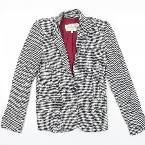 River Island Womens Multicoloured Check Jacket Blazer Size 8 Button