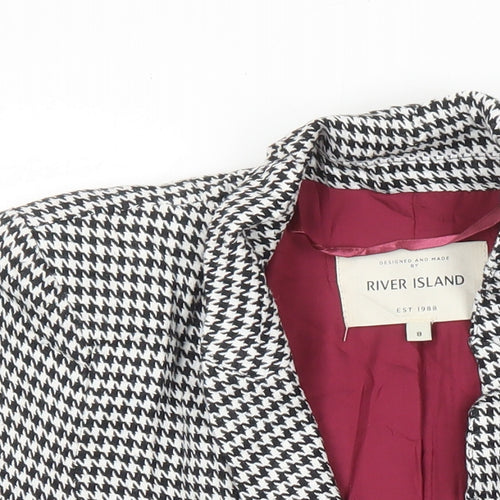 River Island Womens Multicoloured Check Jacket Blazer Size 8 Button