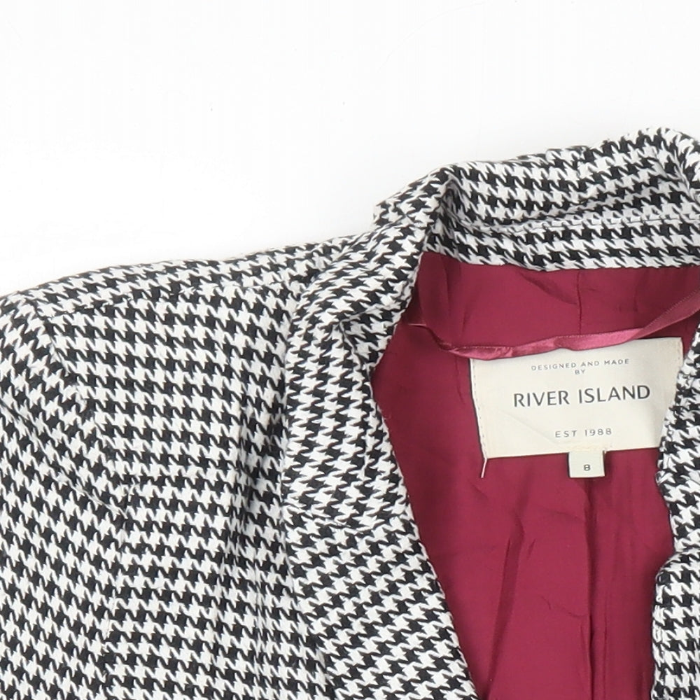 River Island Womens Multicoloured Check Jacket Blazer Size 8 Button