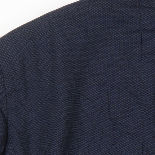 M&S Mens Blue Polyester Jacket Blazer Size 38 Regular