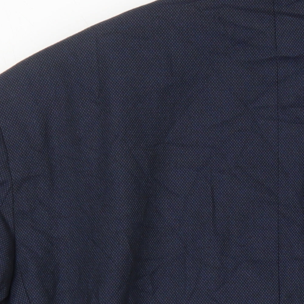 M&S Mens Blue Polyester Jacket Blazer Size 38 Regular