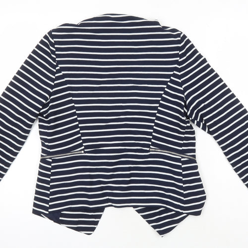 New Look Womens Blue Striped Jacket Size 10