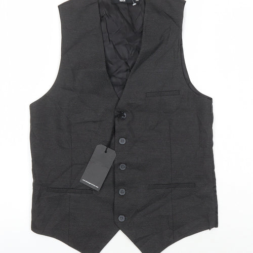Bolongaro Trevor Mens Black Polyester Jacket Suit Waistcoat Size 36 Regular