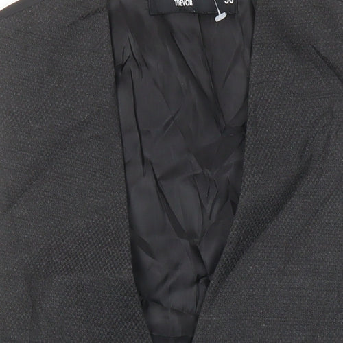 Bolongaro Trevor Mens Black Polyester Jacket Suit Waistcoat Size 36 Regular