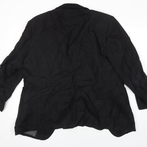John Varvatos Mens Black Linen Jacket Blazer Size 44 Regular - Skull detail on Lining