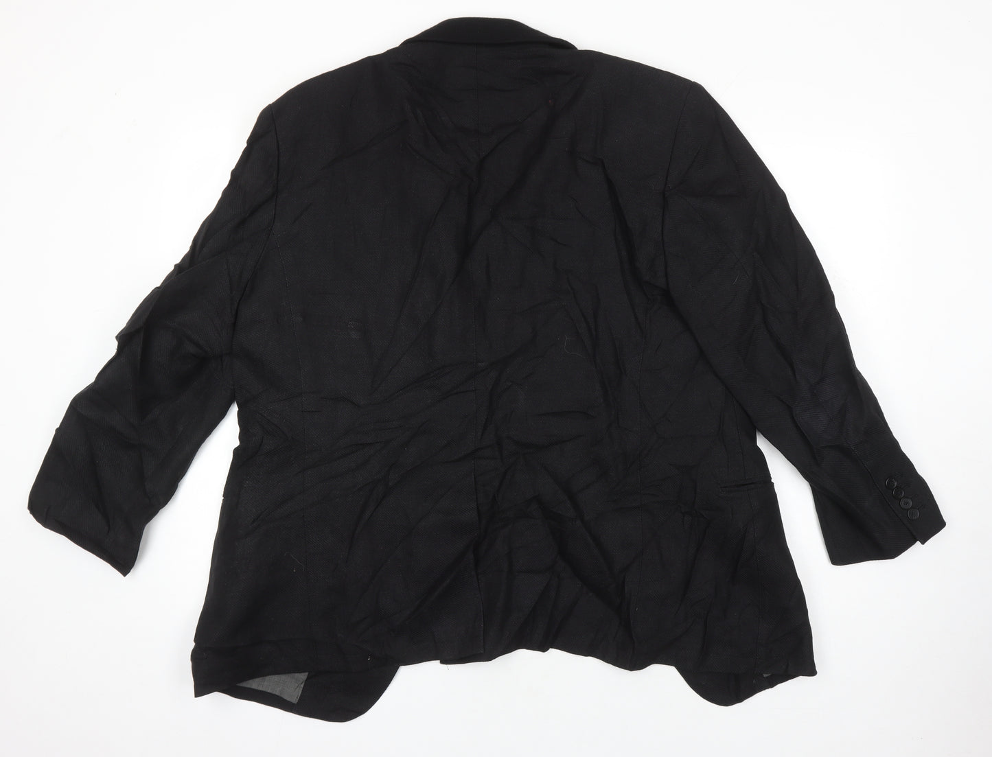 John Varvatos Mens Black Linen Jacket Blazer Size 44 Regular - Skull detail on Lining