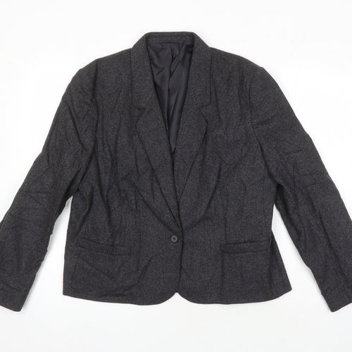 St Michael Womens Grey Jacket Blazer Size 18