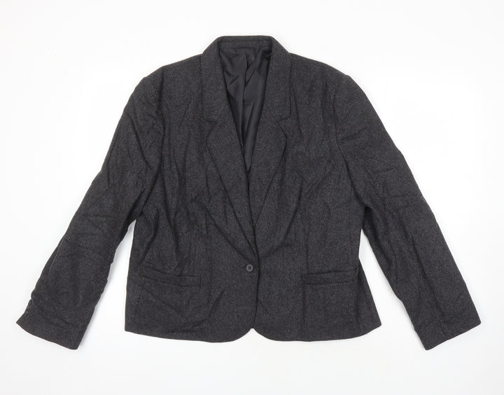 St Michael Womens Grey Jacket Blazer Size 18