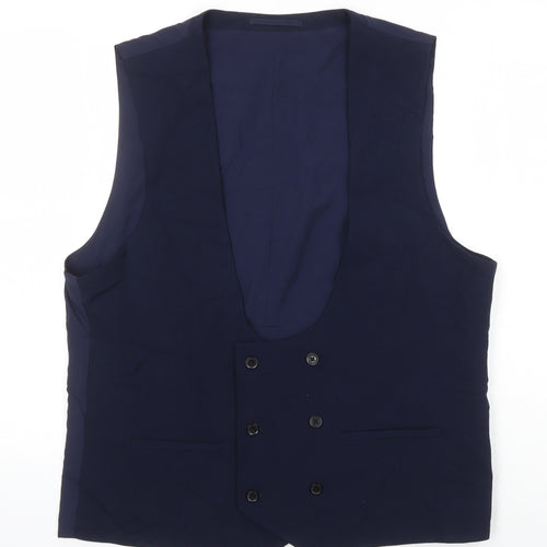 OneSixFive Mens Blue Viscose Jacket Suit Waistcoat Size 48 Regular
