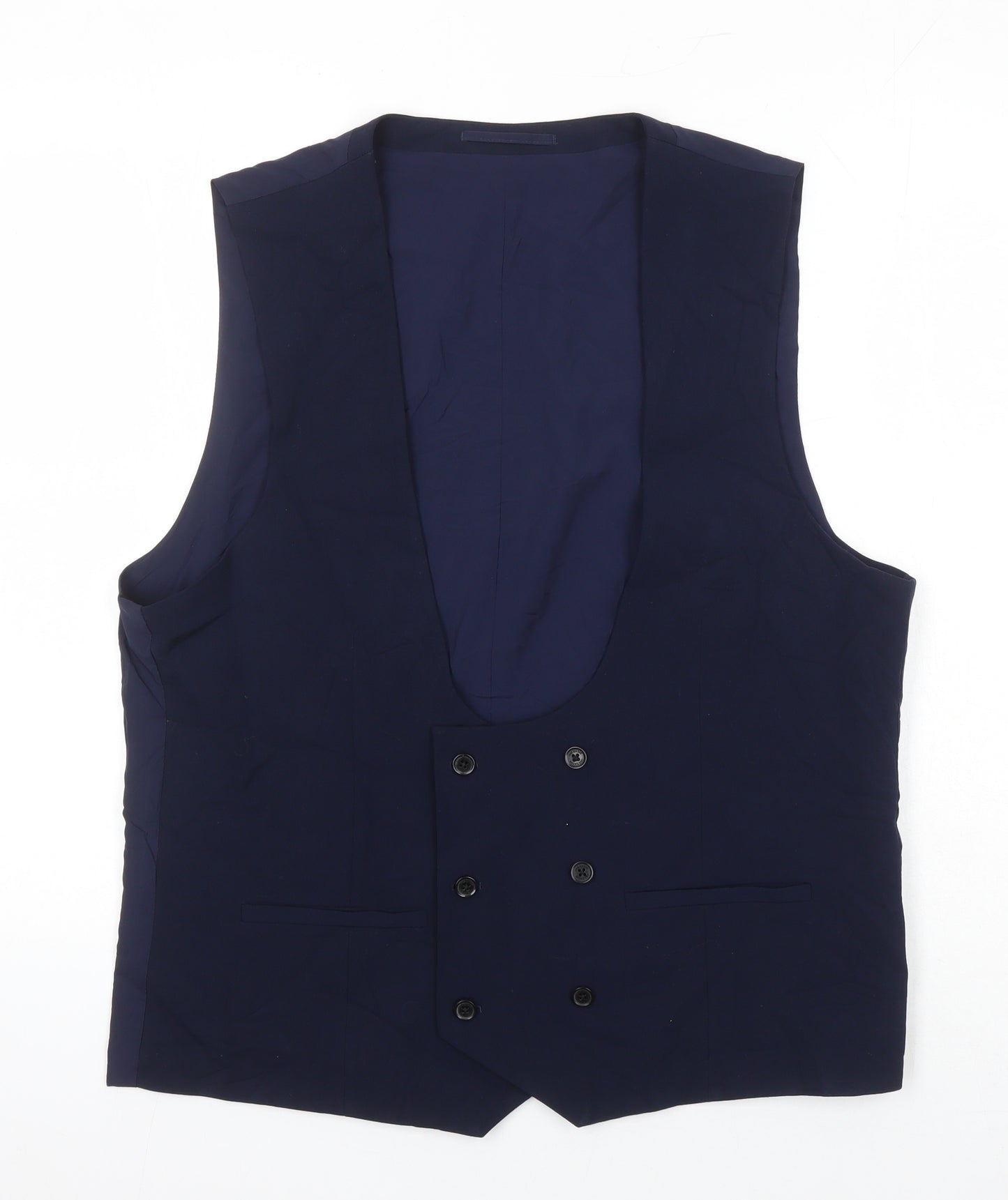 OneSixFive Mens Blue Viscose Jacket Suit Waistcoat Size 48 Regular