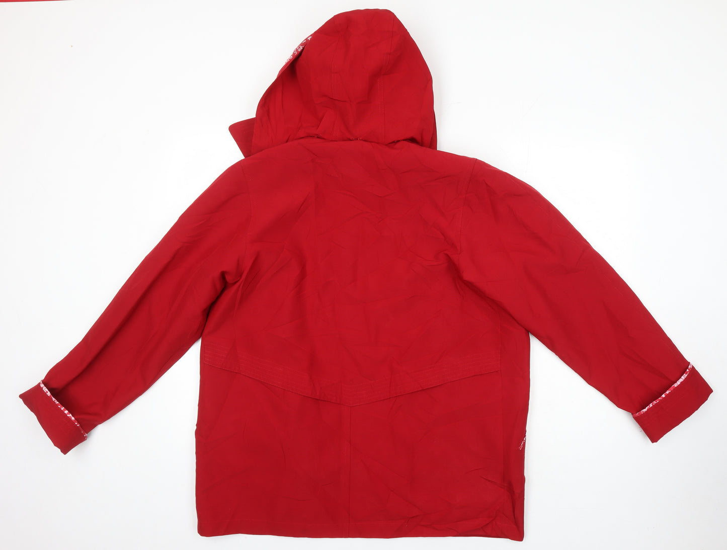Honor Millburn Womens Red Overcoat Jacket Size 12 - Hooded