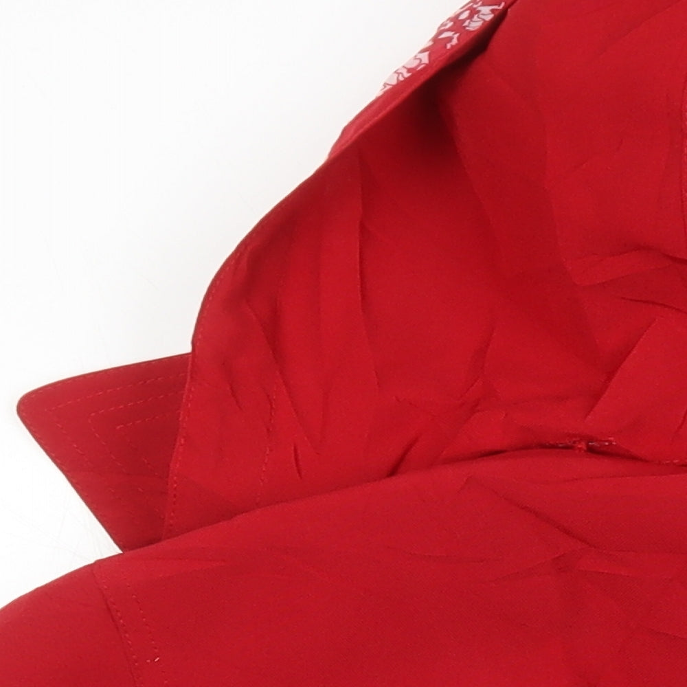 Honor Millburn Womens Red Overcoat Jacket Size 12 - Hooded