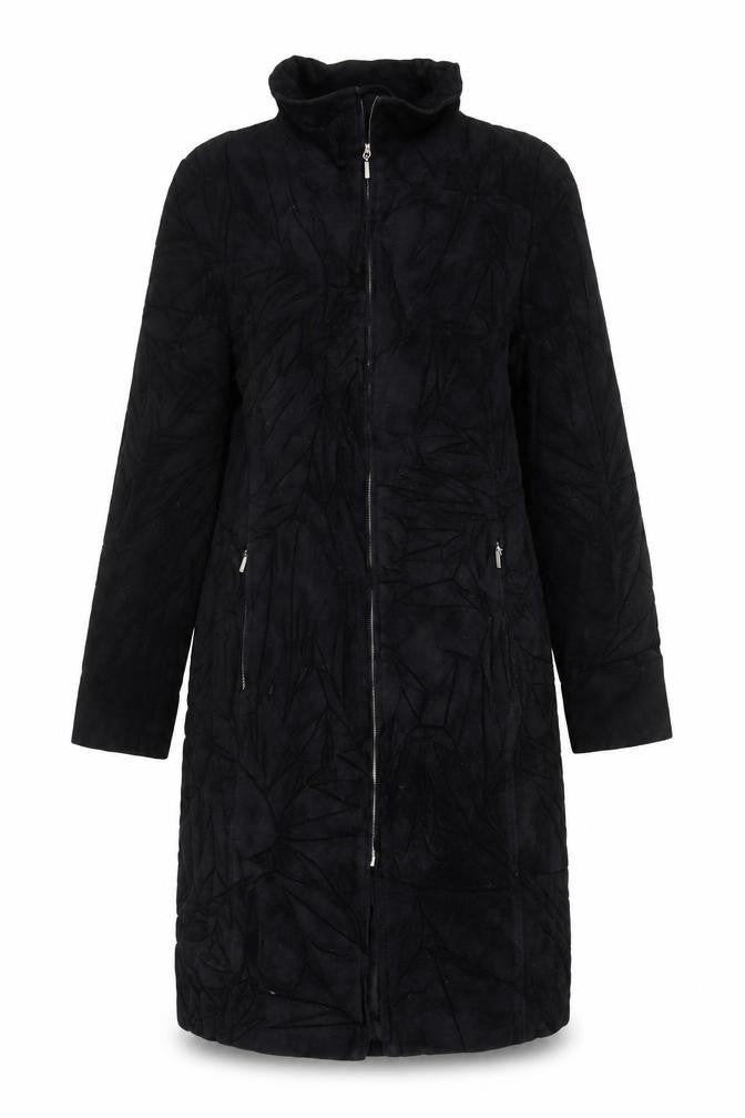 Front view of Dorothy Perkins women’s black overcoat coat, size UK 12