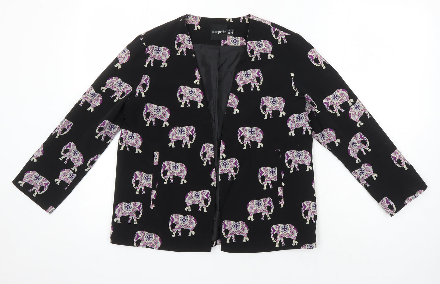 ASOS Womens Multicoloured Geometric Jacket Blazer Size 10 - Elephants