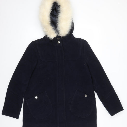 Topshop Womens Blue Overcoat Coat Size 10