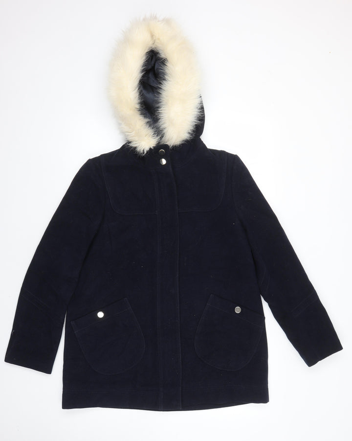 Topshop Womens Blue Overcoat Coat Size 10