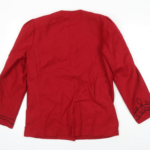 Dereta Womens Red Jacket Blazer Size 14