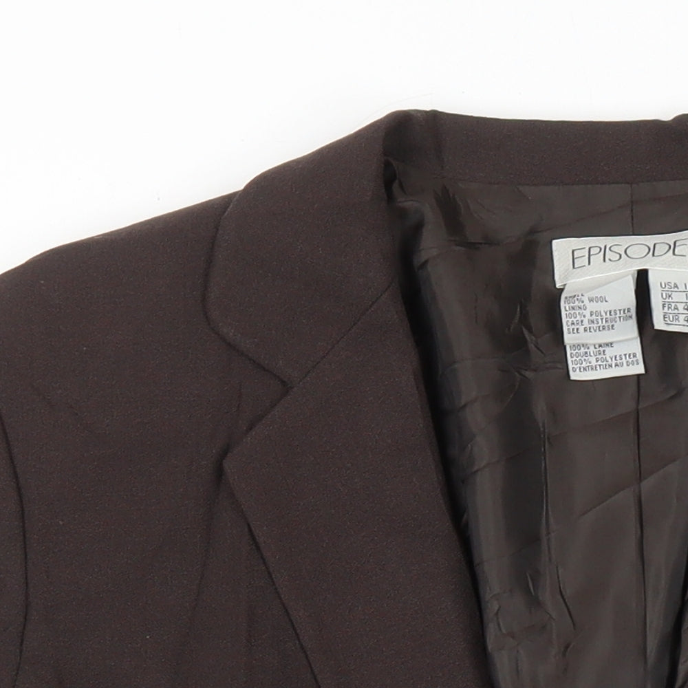 Episode Womens Brown Jacket Blazer Size 10