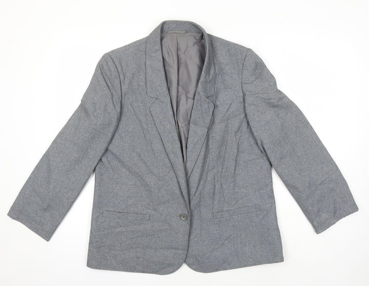 St Michael Womens Grey Jacket Blazer Size 14