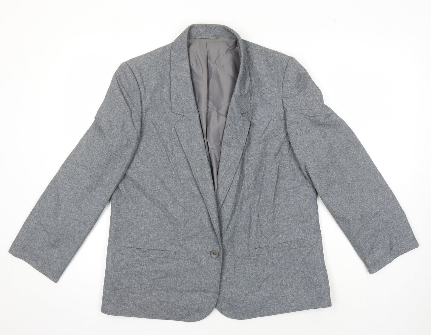 St Michael Womens Grey Jacket Blazer Size 14