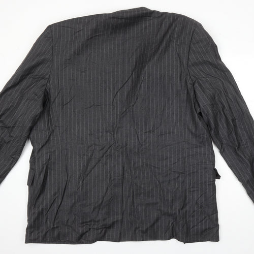 NEXT Mens Grey Striped Wool Jacket Suit Jacket Size 48 Regular